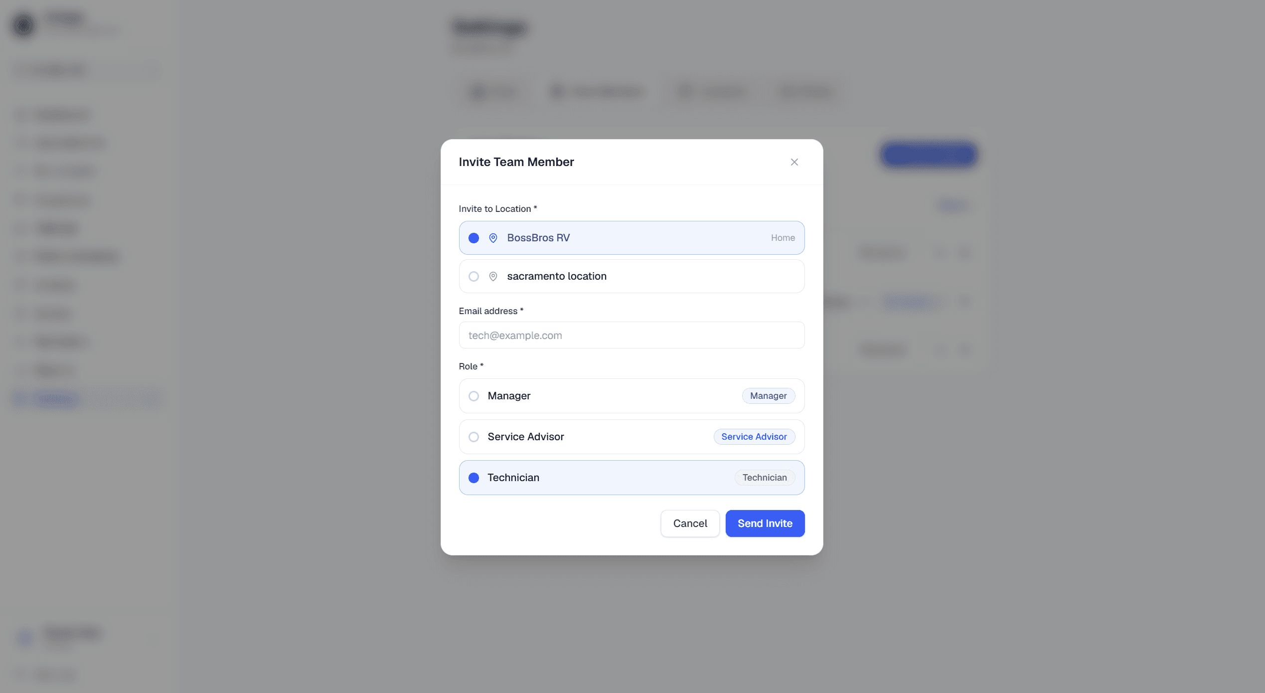 Invite your team — RVDesk step 03