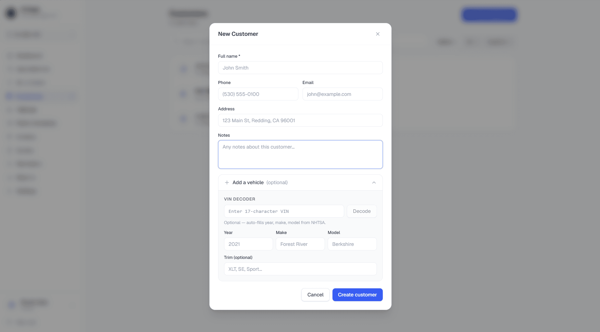 Add your first customer — RVDesk step 04