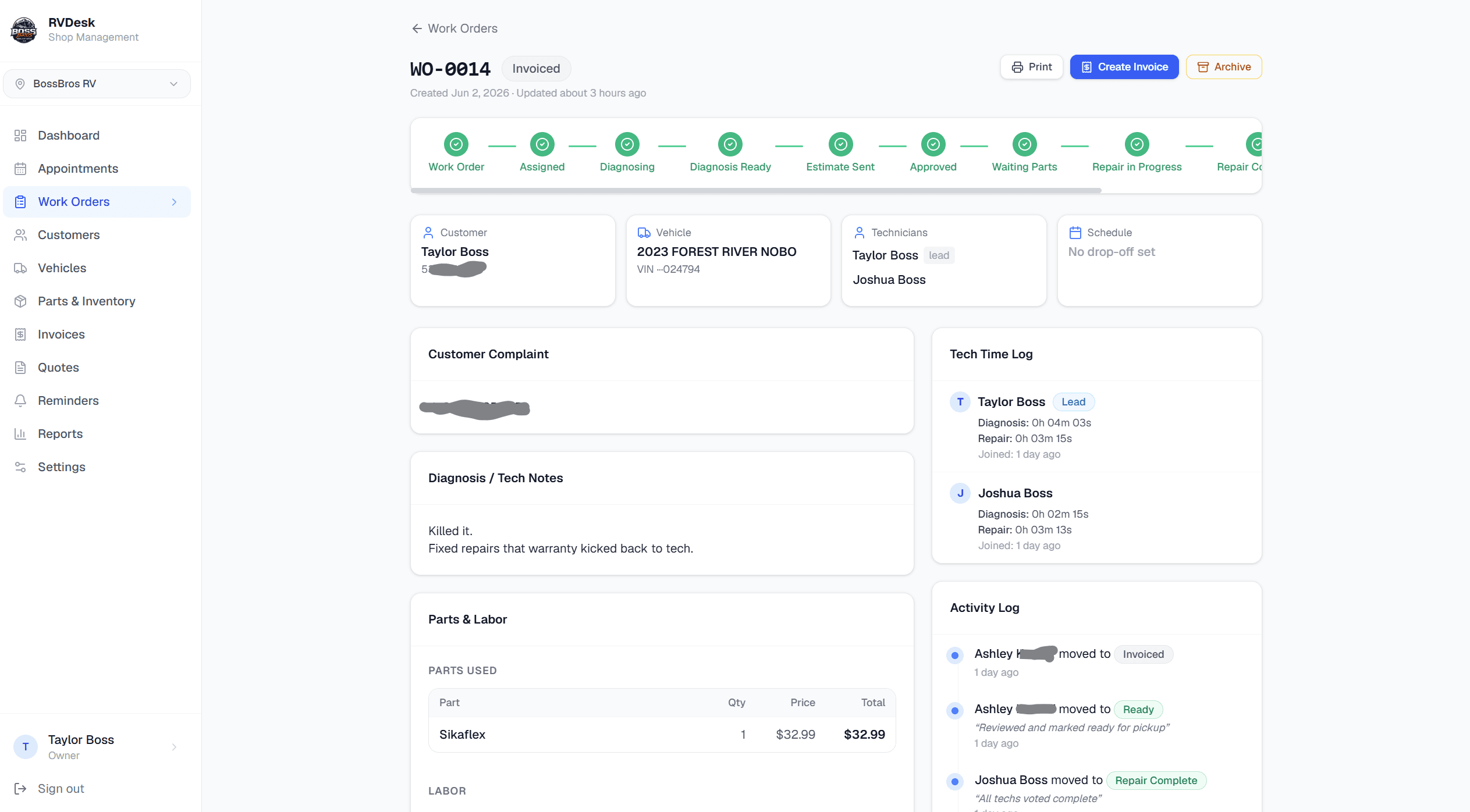 Send an estimate for customer approval — RVDesk step 06