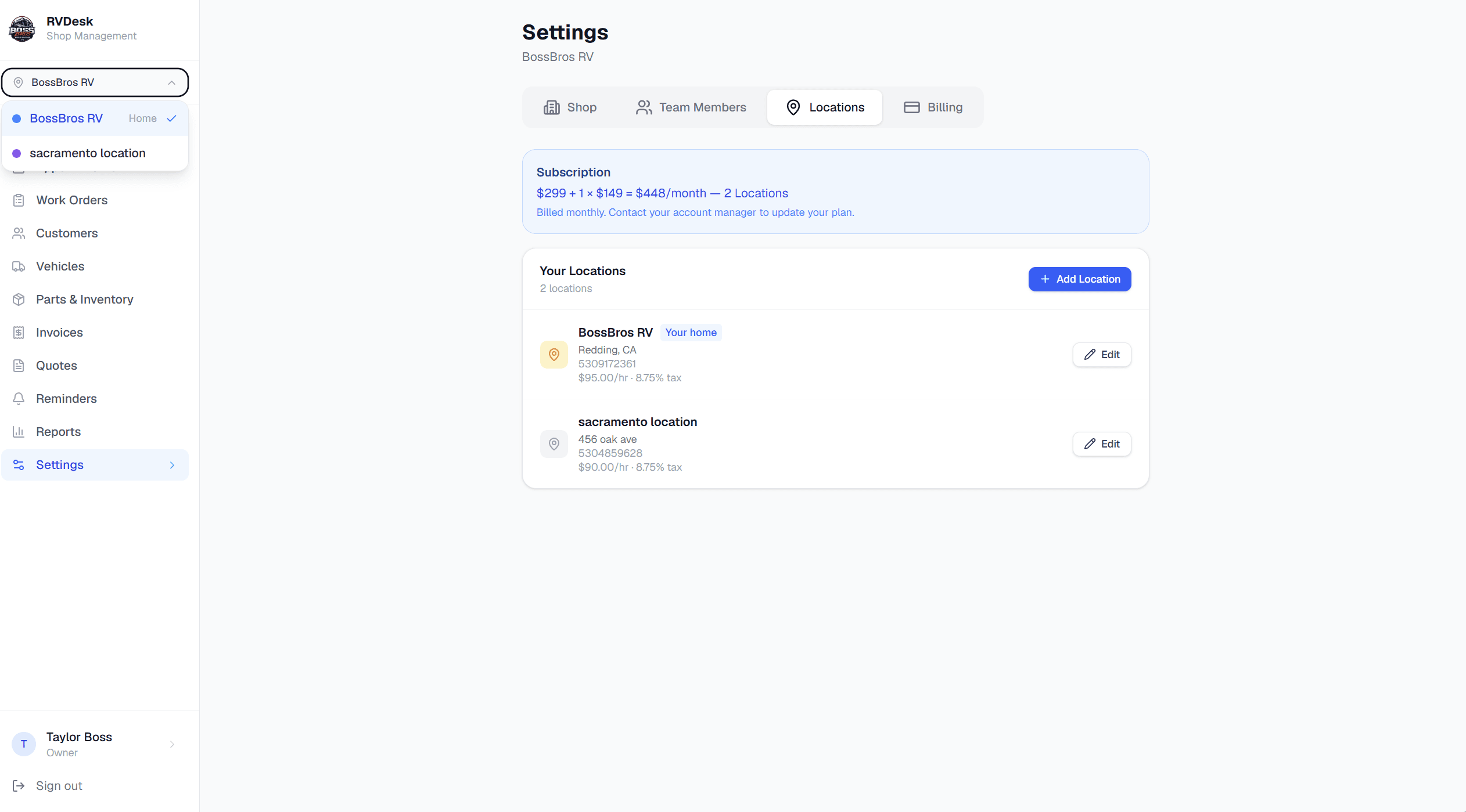 Add a second location (optional) — RVDesk step 09
